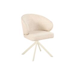 Eetkamerstoel Seoul moods collections creme stoffen zitting metalen matrix draaipoot comfortabel
