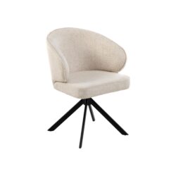 Eetkamerstoel Seoul moods collections creme stoffen zitting metalen matrix draaipoot comfortabel