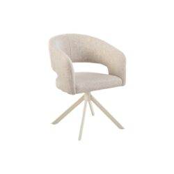 Eetkamerstoel Tokyo moods collection creme stoffen zitting metalen matrixpoot draaibaar