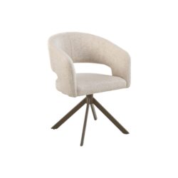 Eetkamerstoel Tokyo moods collection creme stoffen zitting metalen matrixpoot draaibaar