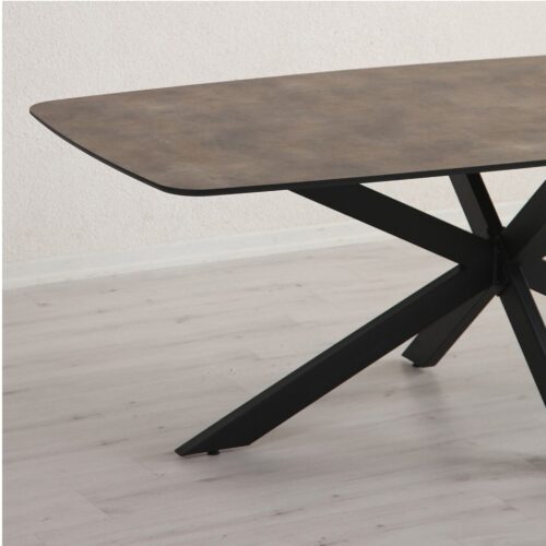 Eetkamertafel Desdemona laminaat nijwie metalen poot