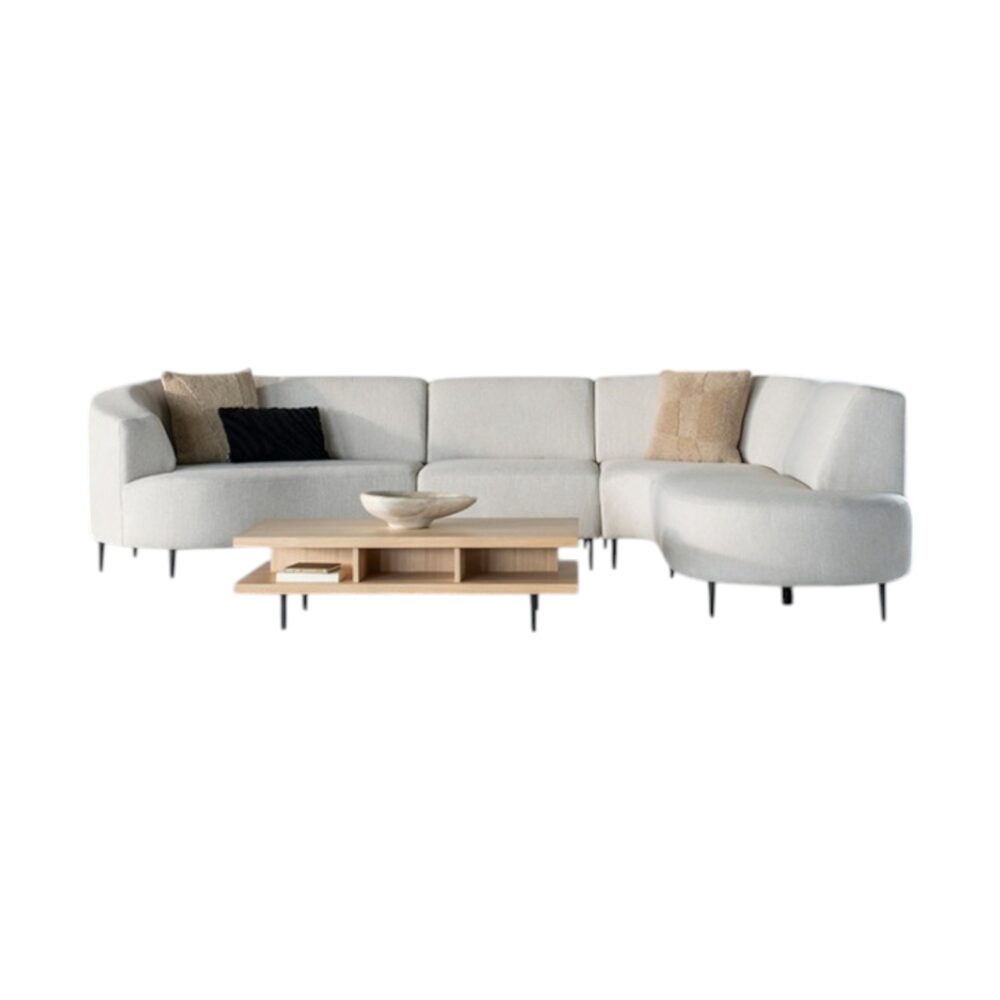 Hoekbank Diane sevn zacht elementenbank bankstel stof metalen poot comfortabel longchair