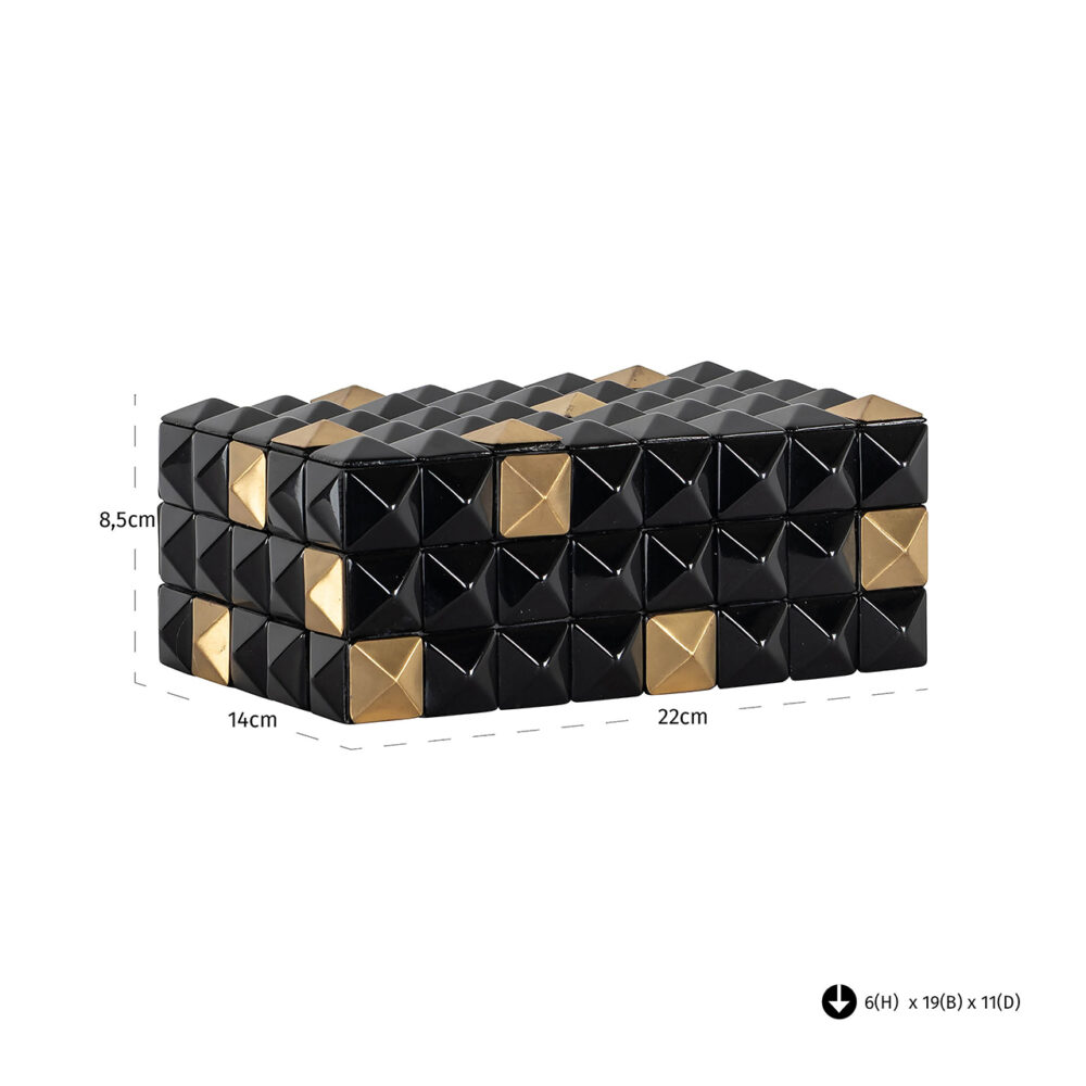 Opbergbox Velicia (Black/gold)
