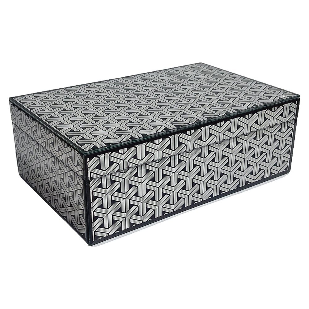 Opbergbox Feliz groot (Black/white)
