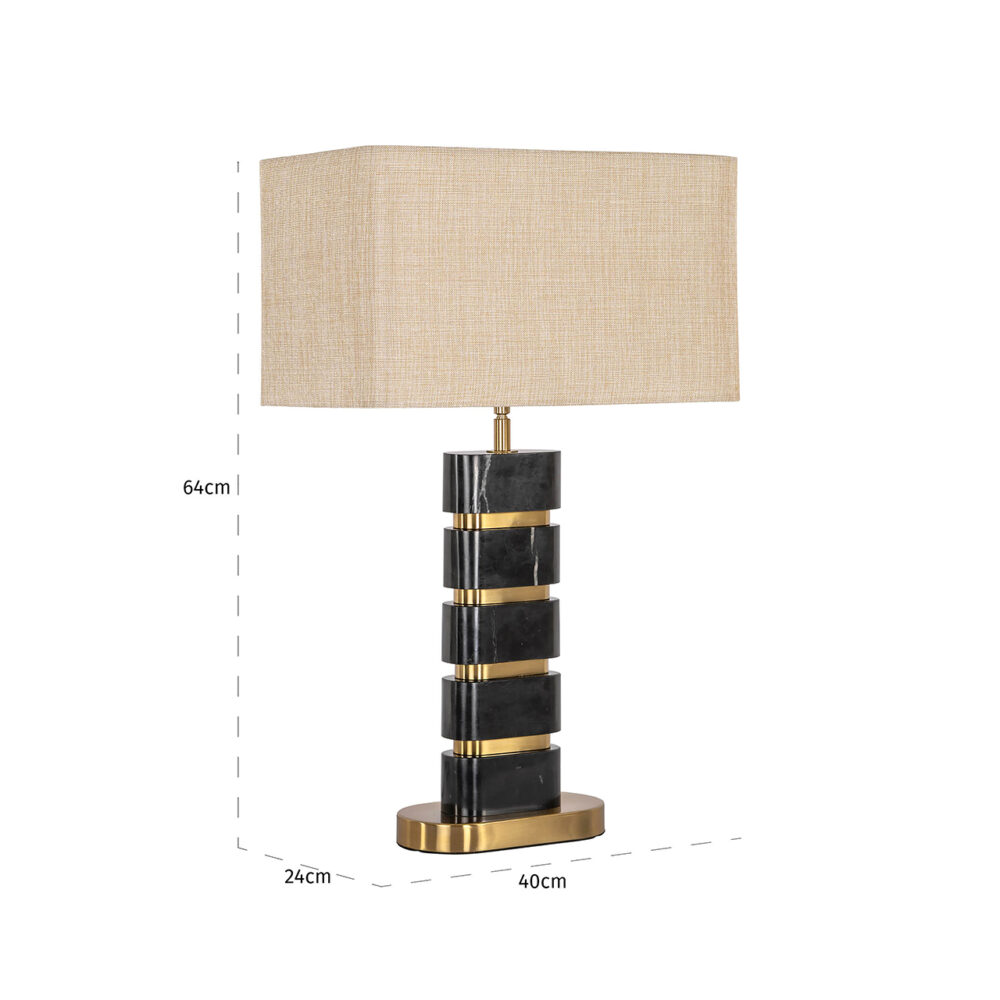 Tafellamp Levina incl. lampenkap (Black/gold)