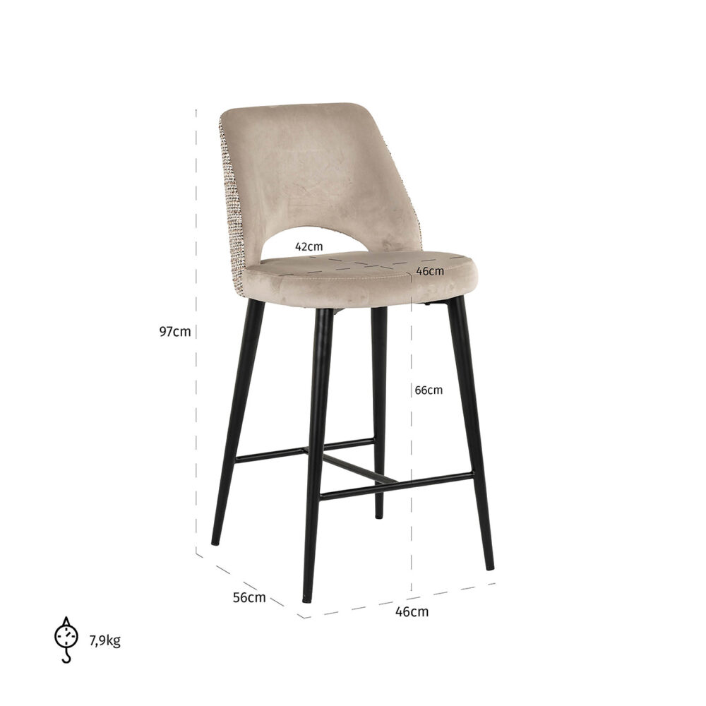 Counterstoel Tabitha trendy nature / quartz khak1 fire ret (Be Trendy 01 Nature)