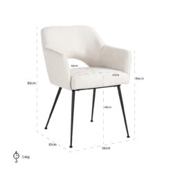 Stoel Jenthe nature giulia fire retardant (FR-Giulia 01 nature)