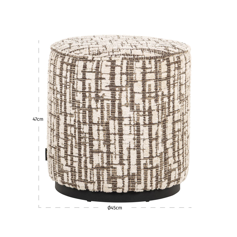 Poef Lexie 45Ø cream dalia (Dalia 11 Cream)