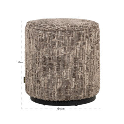 Poef Lexie 45Ø grey dalia (Dalia 45 Greige)