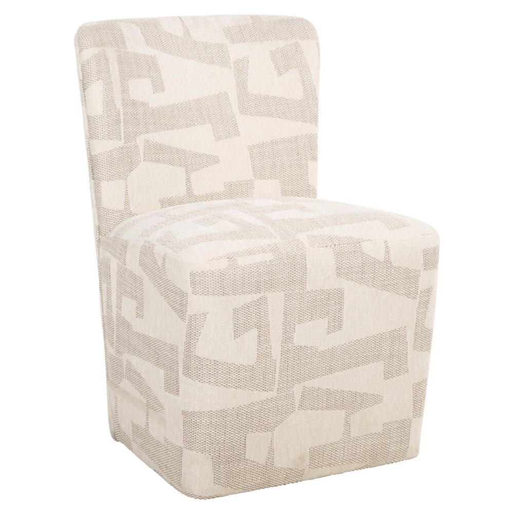 Stoel Lorain met wieltjes beige graffic (Beige graffic)