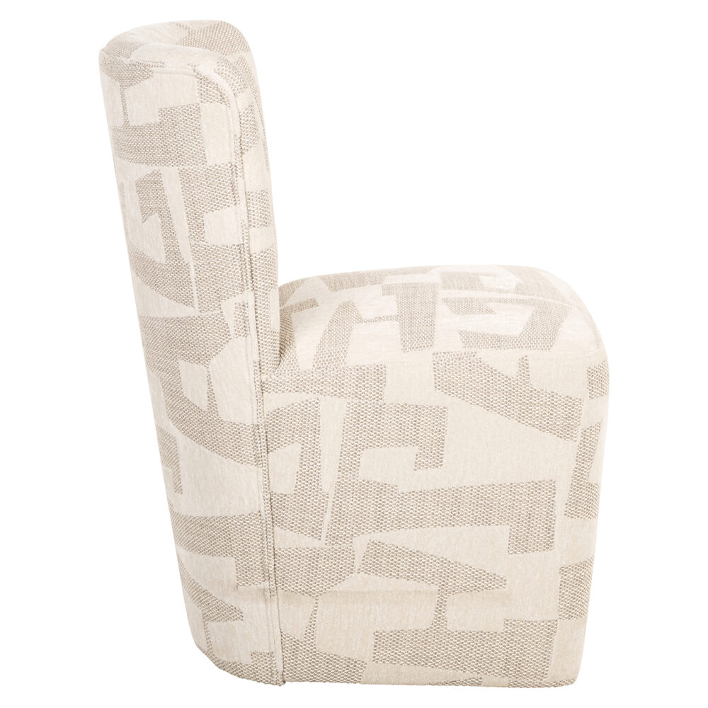 Stoel Lorain met wieltjes beige graffic (Beige graffic)