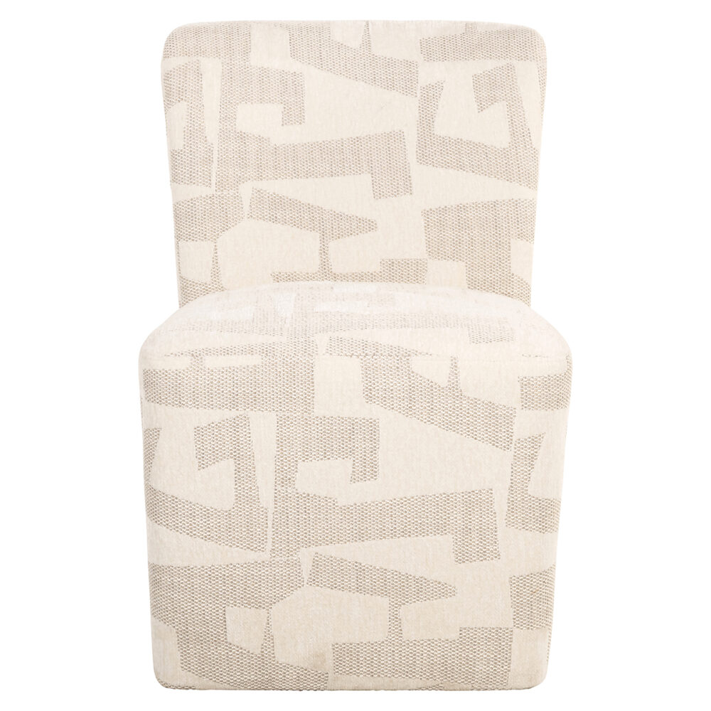 Stoel Lorain met wieltjes beige graffic (Beige graffic)