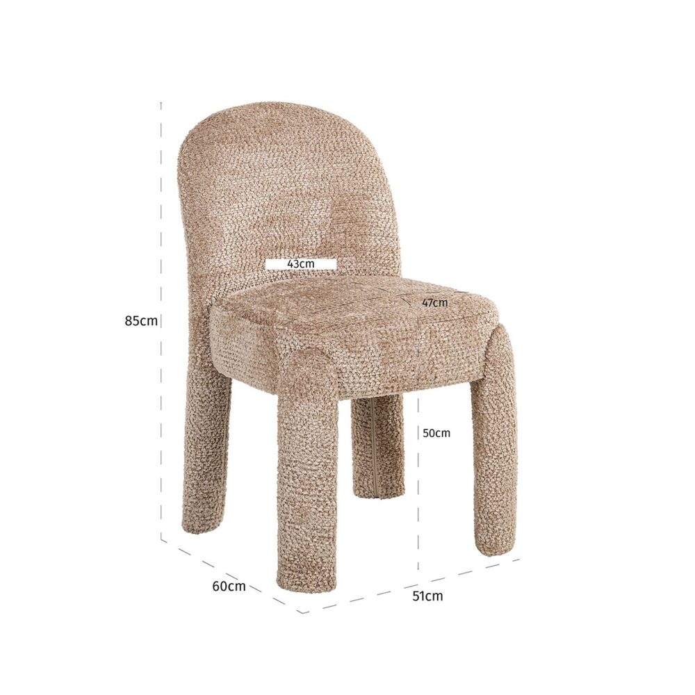 Eetkamerstoel Brandi lovely beige (set van 2) (Be Lovely 170 Beige)