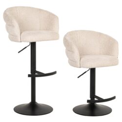 Bar/counter stoel draaibaar Nikki beige chenille (Niagara 902 beige Chenille)
