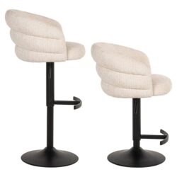 Bar/counter stoel draaibaar Nikki beige chenille (Niagara 902 beige Chenille)