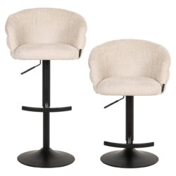 Bar/counter stoel draaibaar Nikki beige chenille (Niagara 902 beige Chenille)