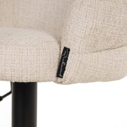 Bar/counter stoel draaibaar Nikki beige chenille (Niagara 902 beige Chenille)