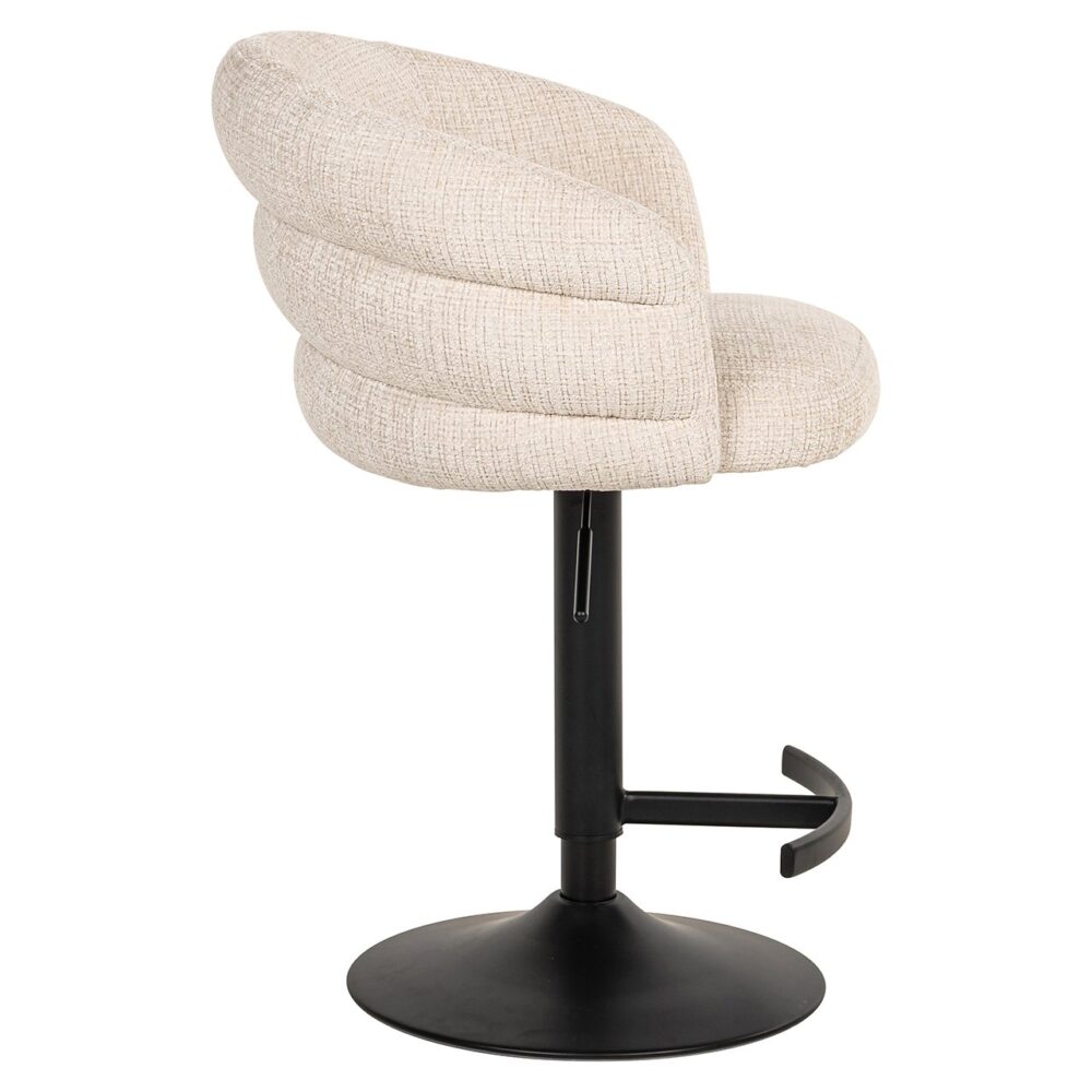 Bar/counter stoel draaibaar Nikki beige chenille (Niagara 902 beige Chenille)