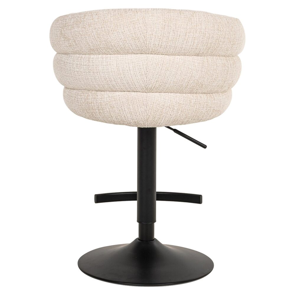 Bar/counter stoel draaibaar Nikki beige chenille (Niagara 902 beige Chenille)