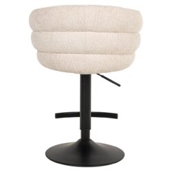 Bar/counter stoel draaibaar Nikki beige chenille (Niagara 902 beige Chenille)
