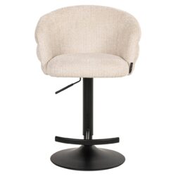 Bar/counter stoel draaibaar Nikki beige chenille (Niagara 902 beige Chenille)
