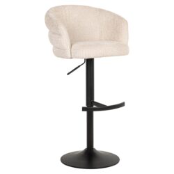 Bar/counter stoel draaibaar Nikki beige chenille (Niagara 902 beige Chenille)