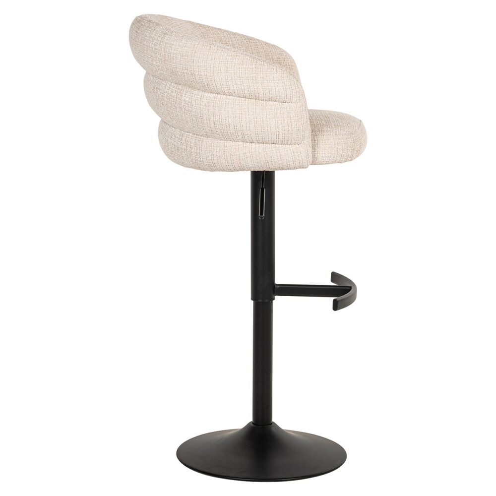 Bar/counter stoel draaibaar Nikki beige chenille (Niagara 902 beige Chenille)