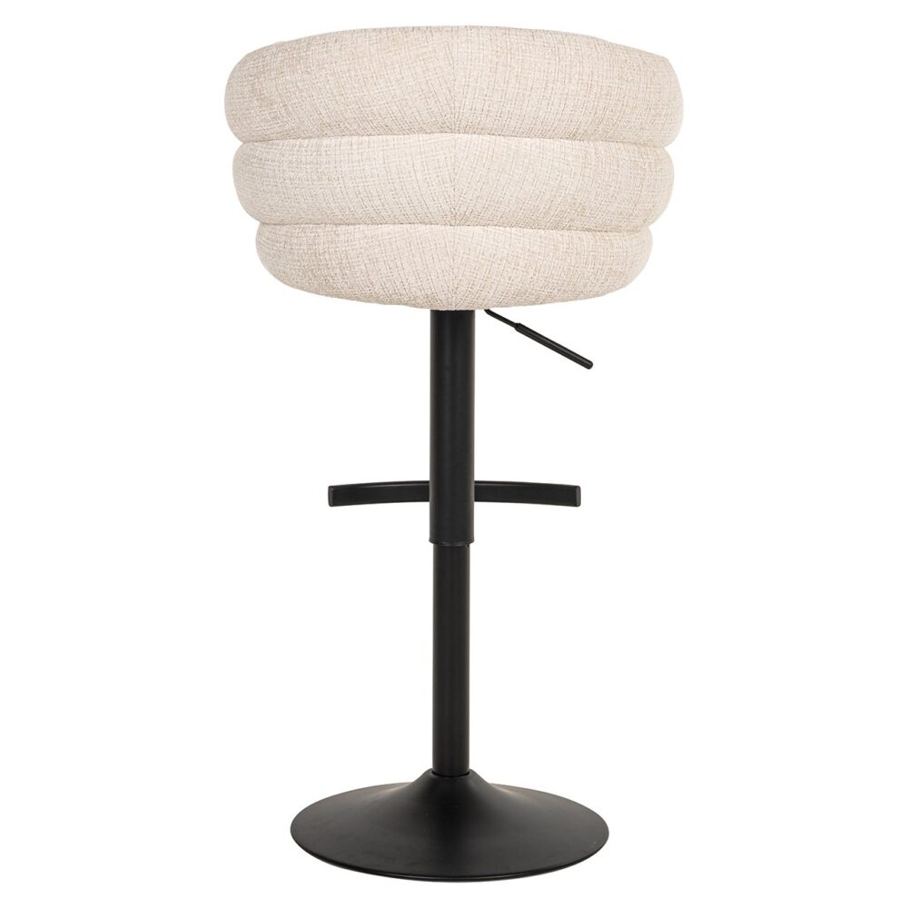 Bar/counter stoel draaibaar Nikki beige chenille (Niagara 902 beige Chenille)