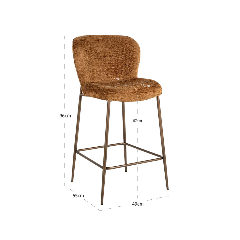 Counterstoel Odarby cognac fusion (Fusion cognac 28)
