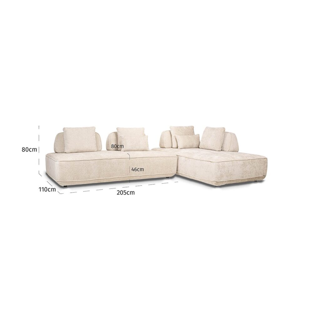 Bank Tudor met losse rugeleuning cream unicorn (Unicorn 11 cream)