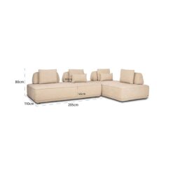 Bank Tudor met losse rugleuning sand olympus (Sand olympus)