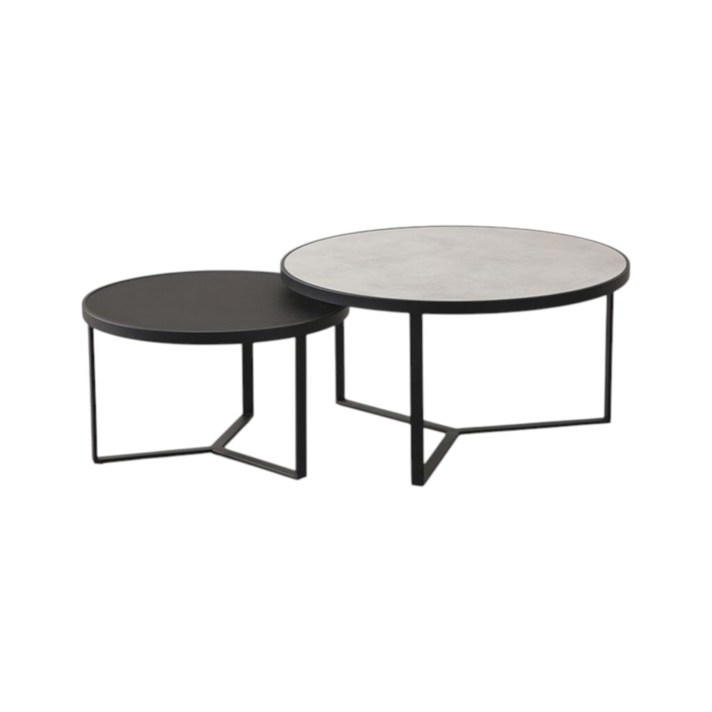 salontafel emilia set van 2 laminaat metalen zwarte poot