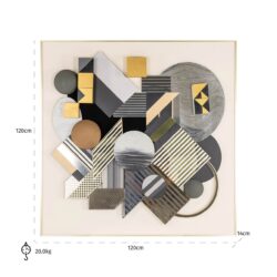 Wall art 3D block (Black/gold)