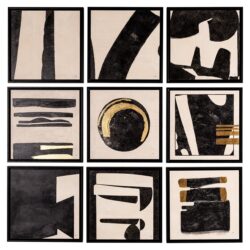 Wall art Gabri set van 9 (Black/white)