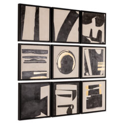 Wall art Gabri set van 9 (Black/white)