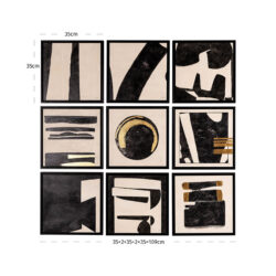 Wall art Gabri set van 9 (Black/white)