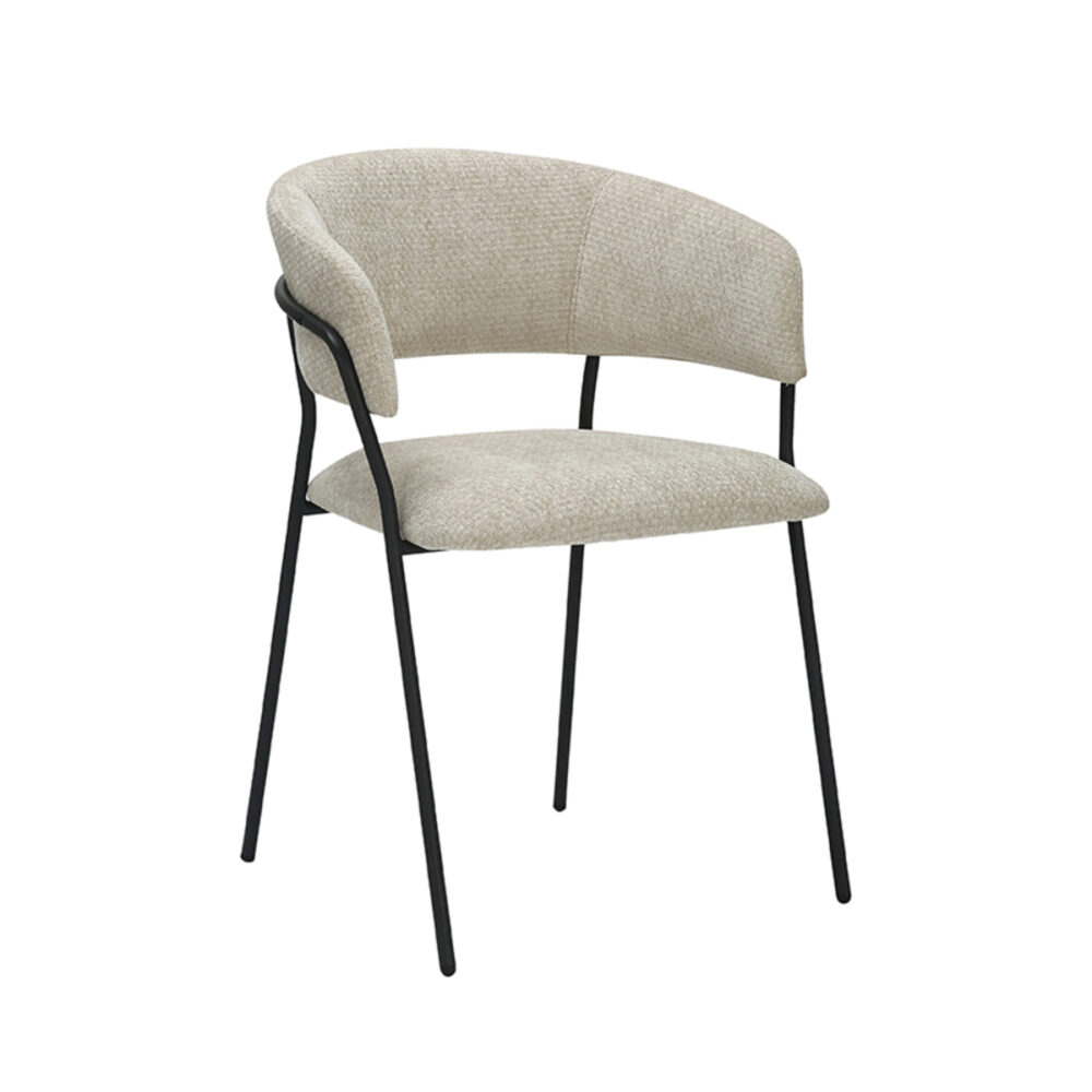 LABEL51 Eetkamerstoel Luuk - Naturel - Elite - Black Frame