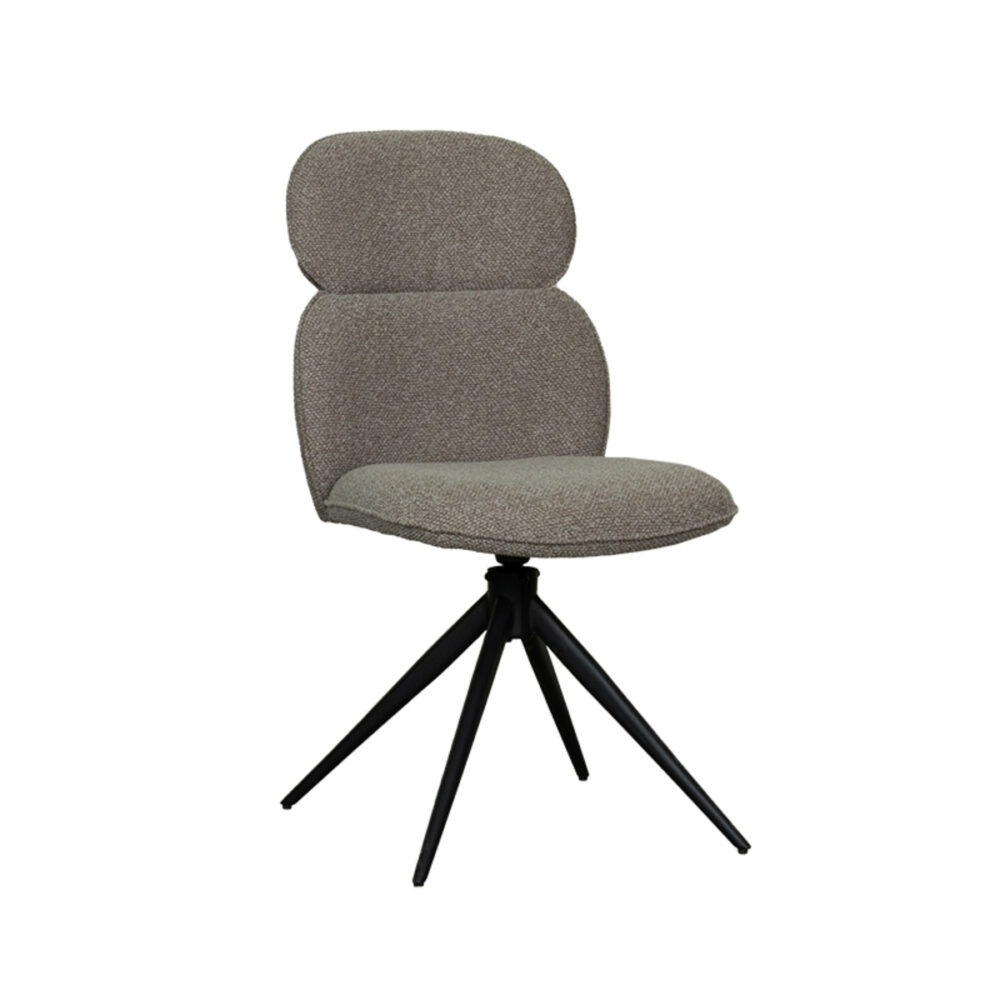 LABEL51 Eetkamerstoel Finn - Truffel grijs - Boucle - Black Frame
