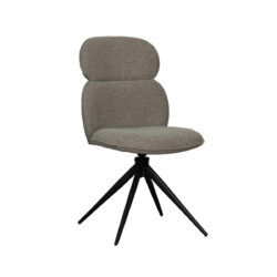LABEL51 Eetkamerstoel Finn - Truffel grijs - Boucle - Black Frame