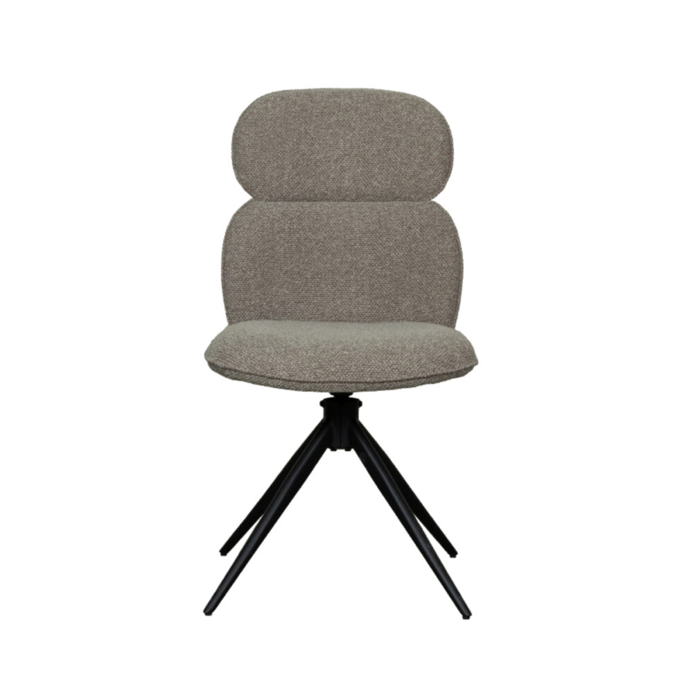 LABEL51 Eetkamerstoel Finn - Truffel grijs - Boucle - Black Frame