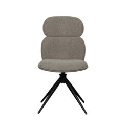 LABEL51 Eetkamerstoel Finn - Truffel grijs - Boucle - Black Frame