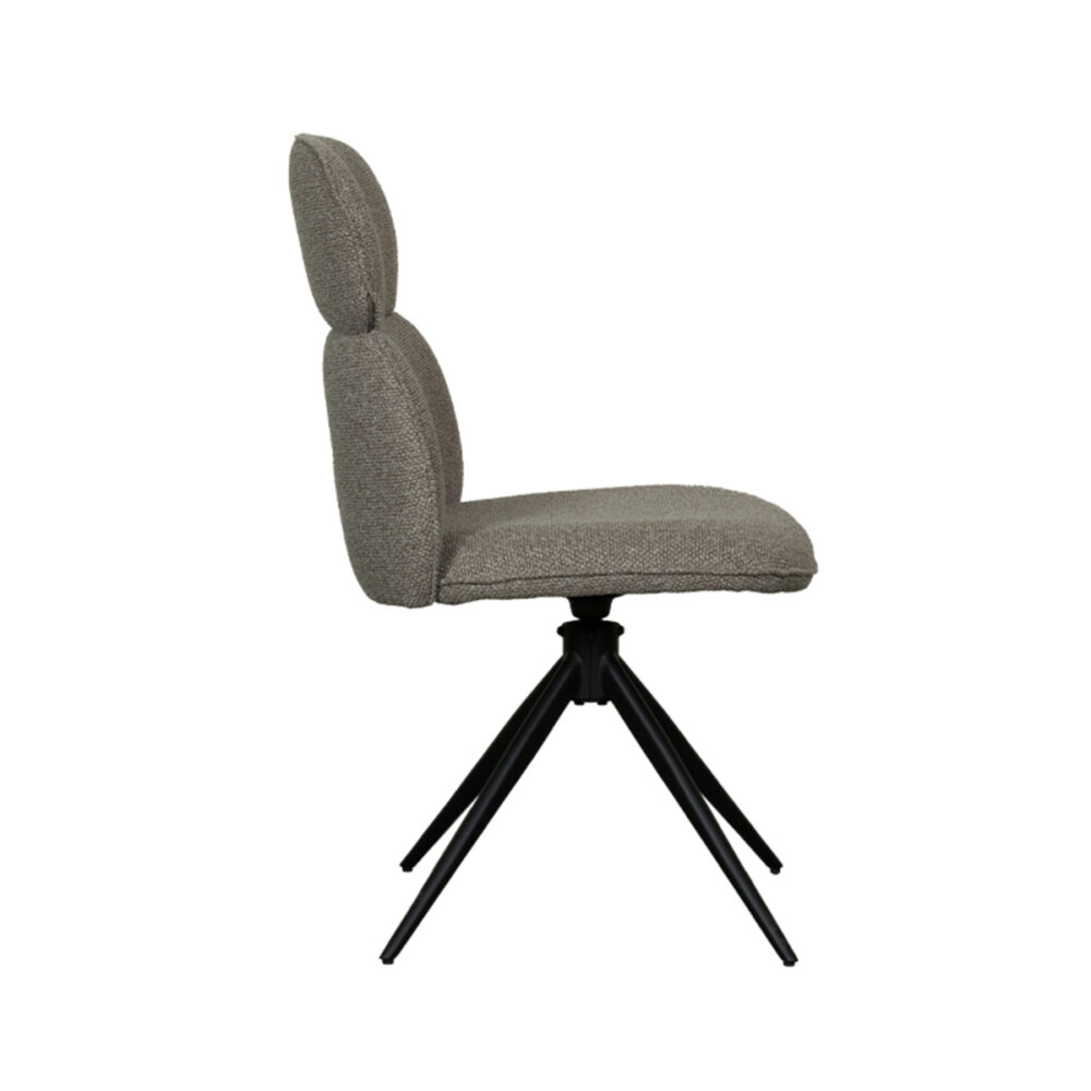 LABEL51 Eetkamerstoel Finn - Truffel grijs - Boucle - Black Frame