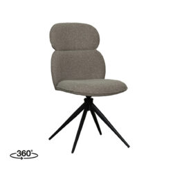 LABEL51 Eetkamerstoel Finn - Truffel grijs - Boucle - Black Frame