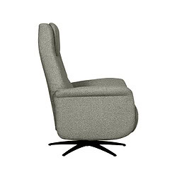 Zeer comfortabele grijze stoffen fauteuil met draaibaar onderstel, perfect voor modern interieur en loungen.