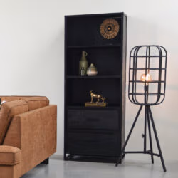 LABEL51 Boekkast Chili - Zwart - Mangohout - Boekkast