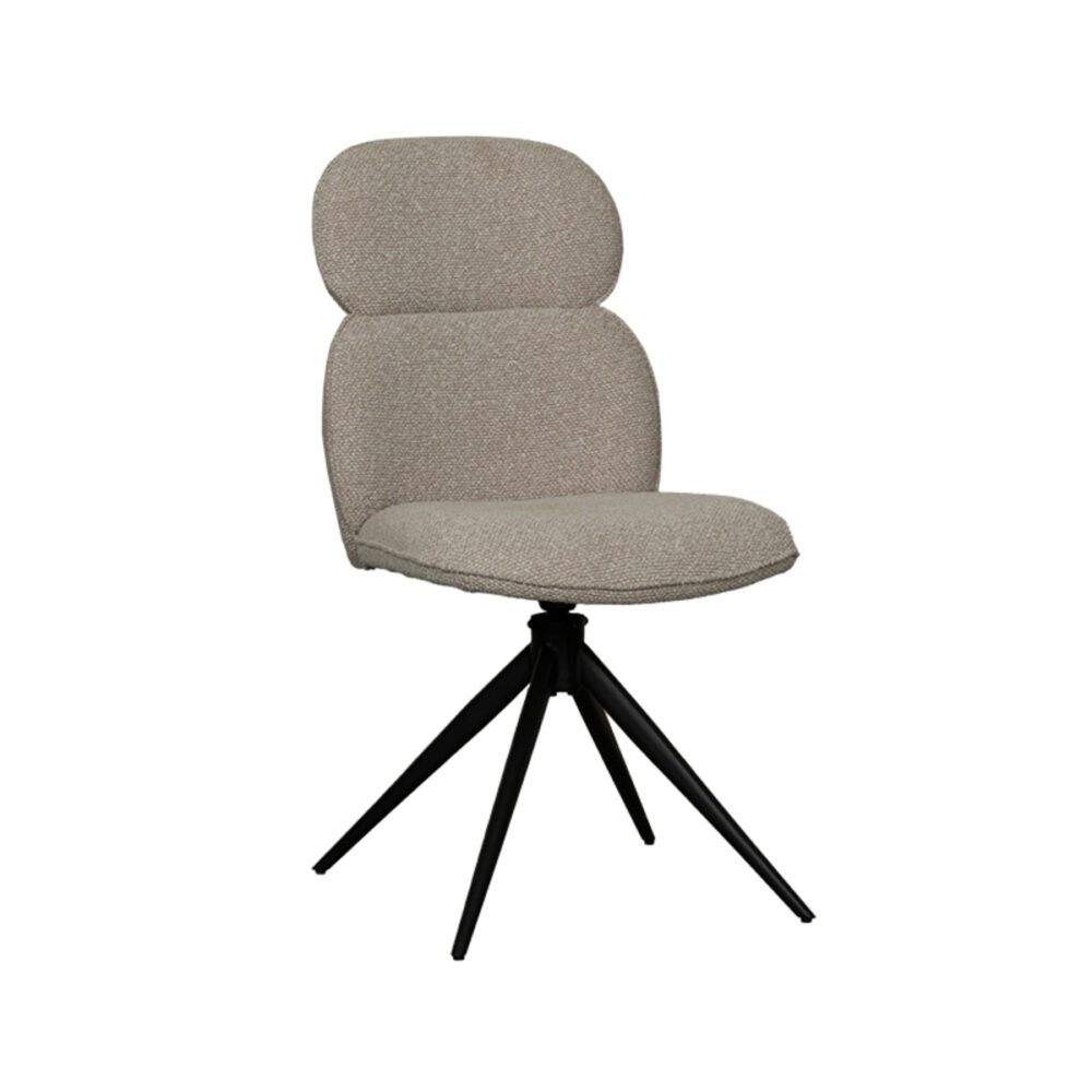 LABEL51 Eetkamerstoel Finn - Naturel - Boucle - Black Frame