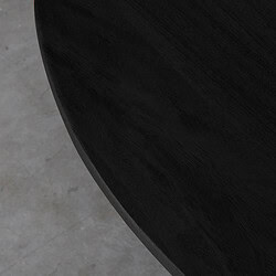 Elegante zwarte houten meubelstuk, close-up van de afwerking en textuur. Perfect voor moderne interieurs en hoogwaardige meubelontwerpen.