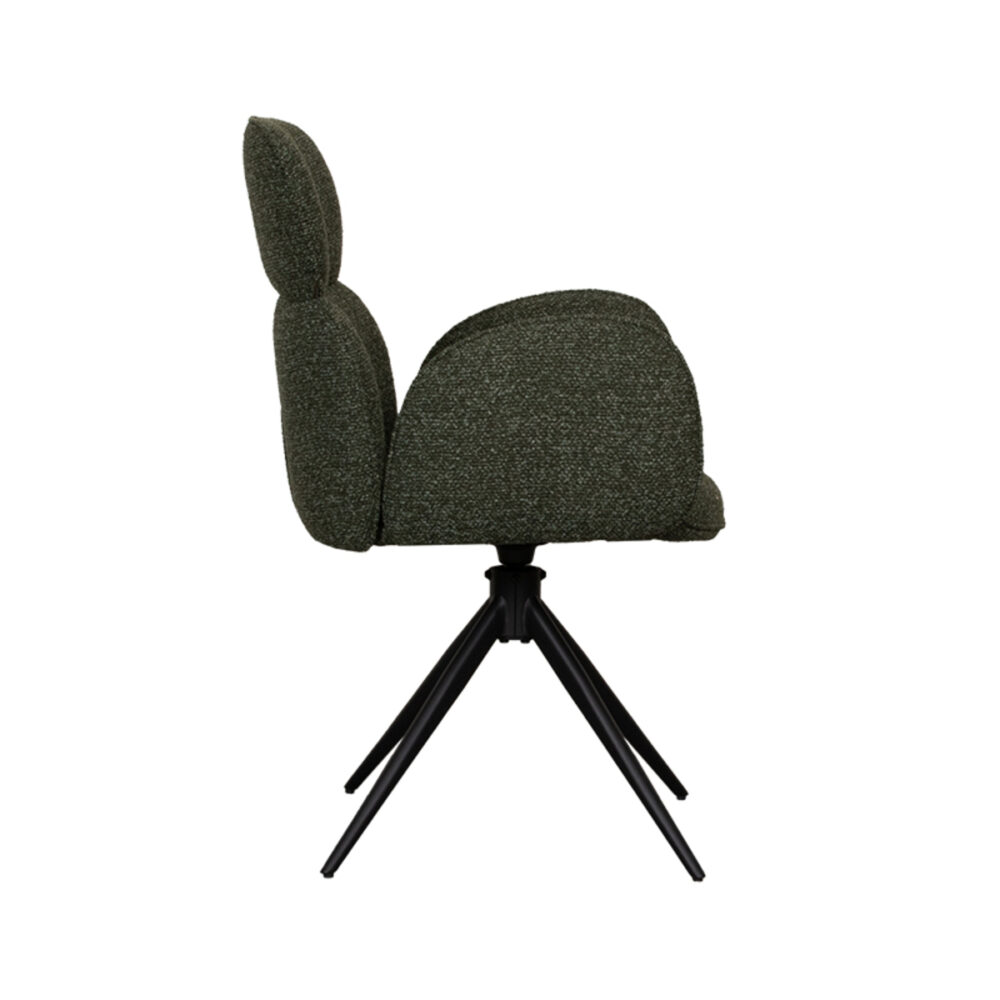 LABEL51 Eetkamerstoel Vidar - Forest - Boucle - Black Frame