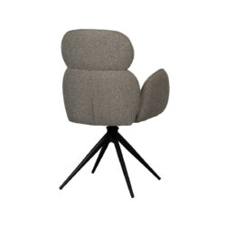 LABEL51 Eetkamerstoel Vidar - Truffel grijs - Boucle - Black Frame