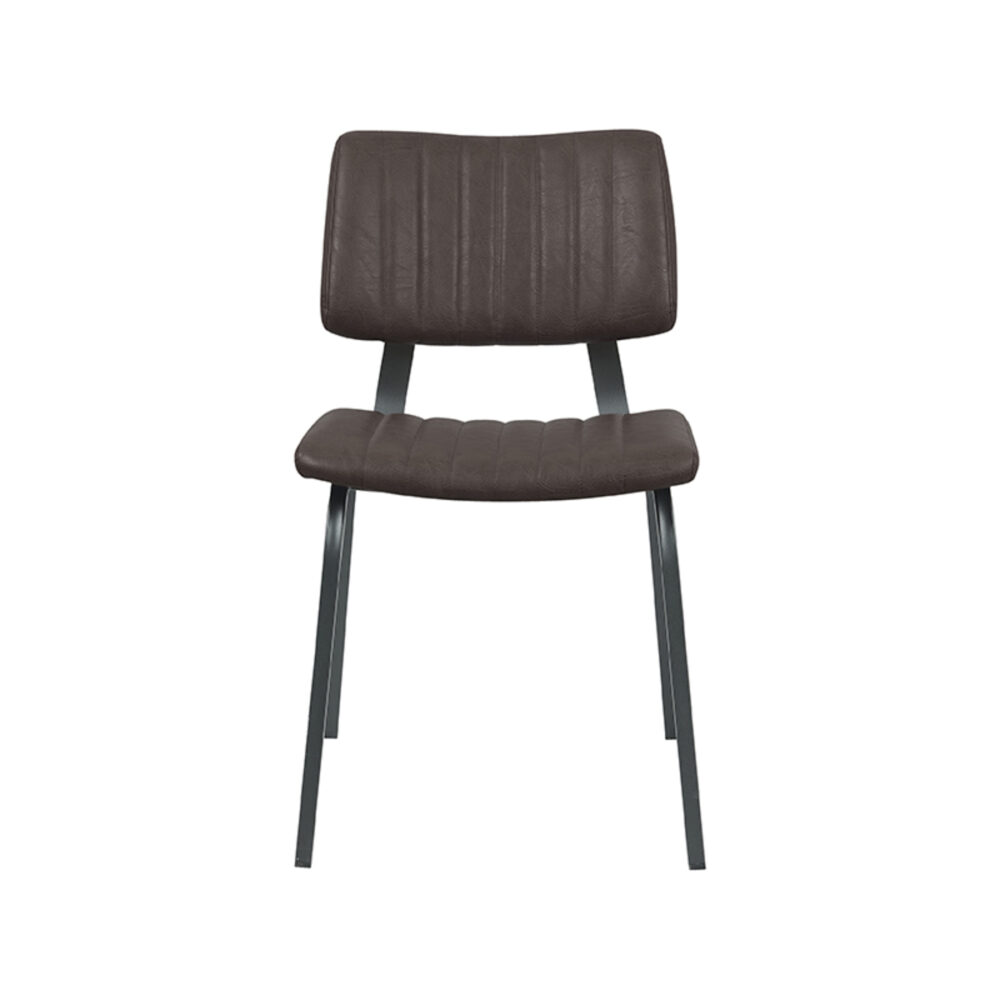 LABEL51 Eetkamerstoel Gusto - Donkerbruin - PU-Leder - Black Frame